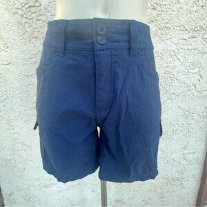 Eddie Bauer Navy Lightweight Summer Trail Stretch Mid Rise Cargo Pockets Shorts